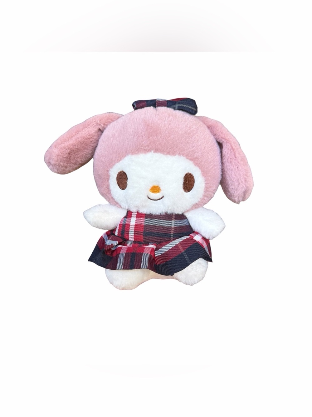 Sanrio My Melody Plush Plaid Dress and Bow 9” Plushie